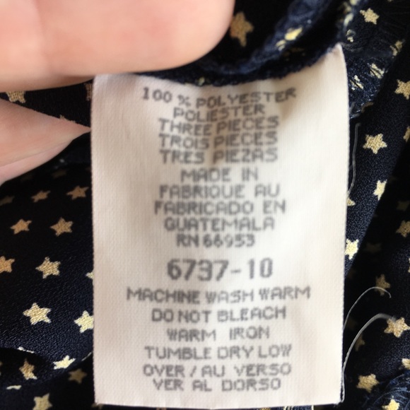 90s Leslie Fay Maxi Navy Gold Star Print Nautical Size Small Skirt - Picture 10 of 10